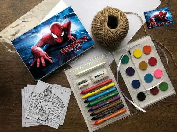 Estojo de Pintura Homem Aranha Personalizado - artesanato feito à mão por Mi Papelaria Criativa