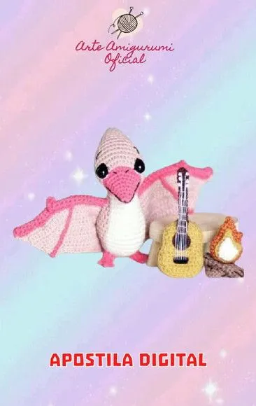 Receita Pterodátil Rose Amigurumi - artesanato feito à mão por Arte Amigurumi Oficial