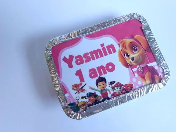 Marmitinha Patrulha Canina Personalizada - feito à mão por Mi Papelaria Criativa