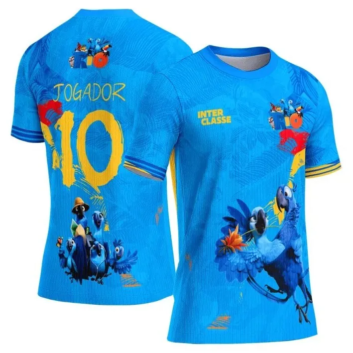 Camisa Interclasse Modelo 234 Aves Azuis - artesanato de JD PRINT 3D