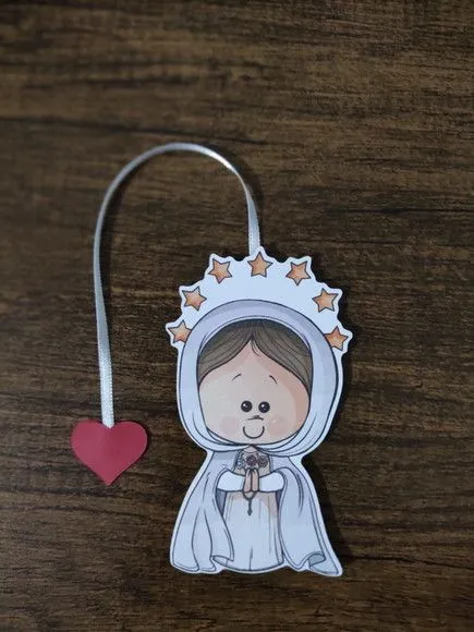 Marcador de Página 08 cm - Nossa Senhora da Rosa Mística T - artesanato de Emejhu Personalizados