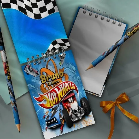 Bloco Anotações - Hotwheels Personalizado - artesanato feito à mão por Mi Papelaria Criativa