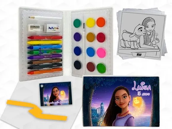 Estojo de Pintura Wish Disney Personalizado - artesanato feito à mão por creativitybynina