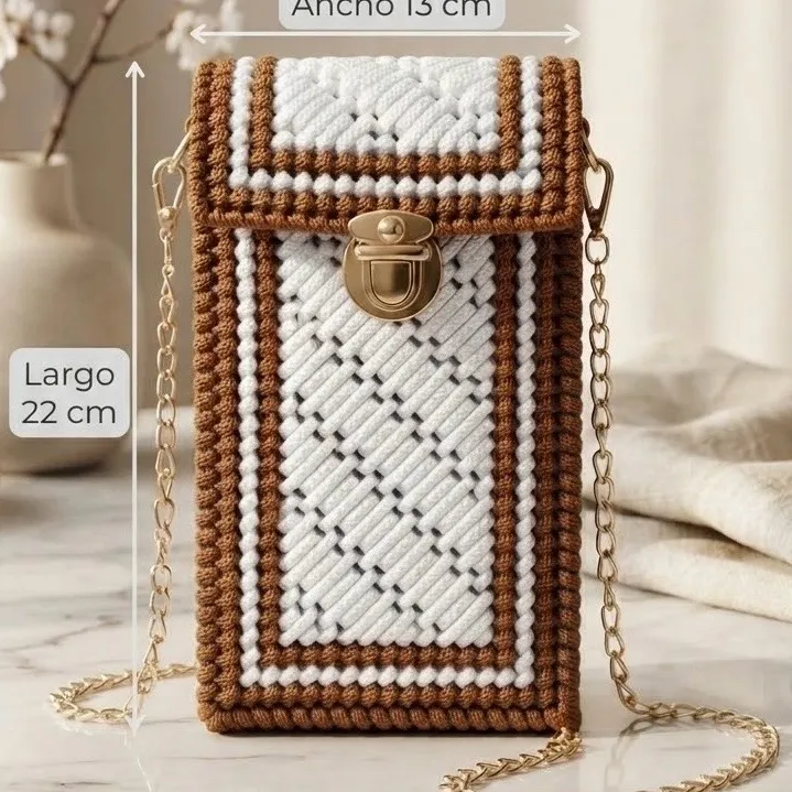 Bolsa tiracolo artesanal em Crochê / Fio de Malha - foto 5