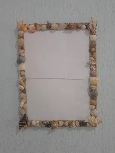 Espelho Decorado com Conchas do Mar Natural 45x30 Grande - foto 4