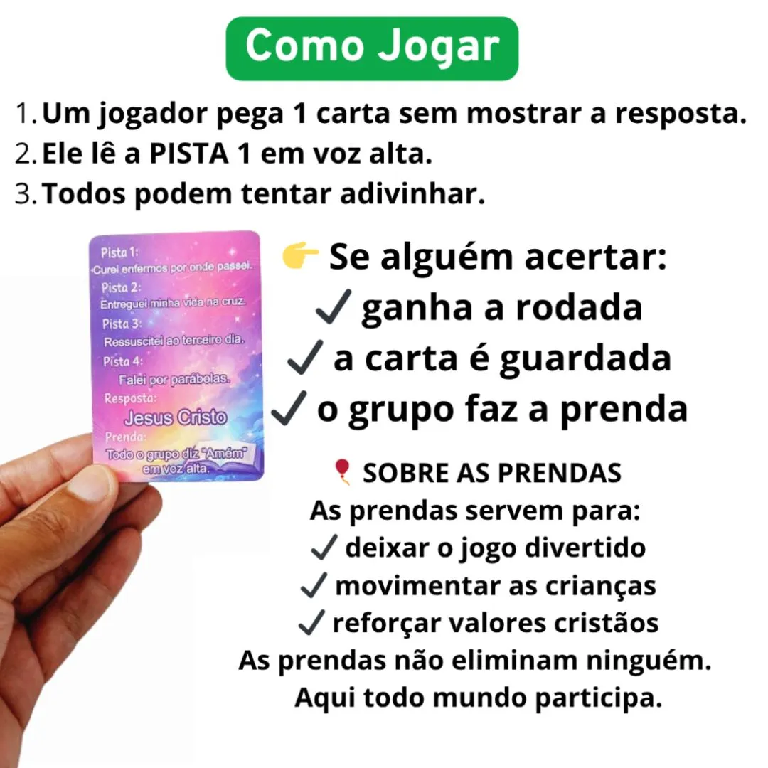 Quem Sou Eu Bíblico Jovem e Adulto – Jogo de Adivinhação JD Arte - foto 5