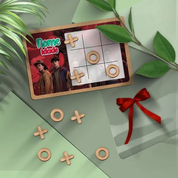 Jogo da Velha - Stranger T Personalizado - artesanato feito à mão por Mi Papelaria Criativa