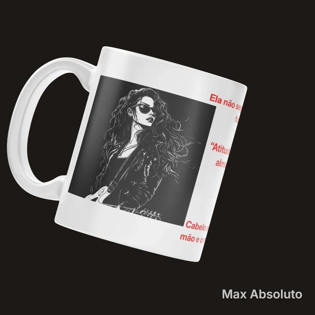 Caneca Estampa Rock Mulher de Óculos 325ml - foto 4