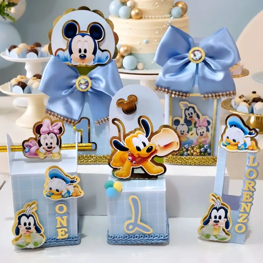 kit 20 caixinhas Personalizadas Disney Baby Mickey Minnie Lembrancinhas Decoração Festa infantil Papelaria Caixinha Disney Baby - artesanato de DucaParty Personalizados