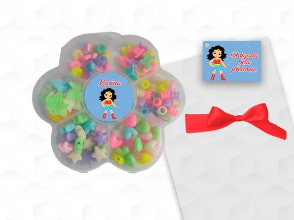 Kit Miçangas Mulher Maravilha Personalizada - artesanato feito à mão por creativitybynina