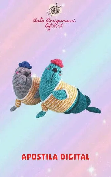 Receita Foca Pirata - Amigurumi - artesanato feito à mão por Arte Amigurumi Oficial