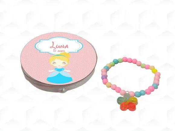 Latinha + Pulseira Cinderela Cute Personalizada - artesanato feito à mão por creativitybynina