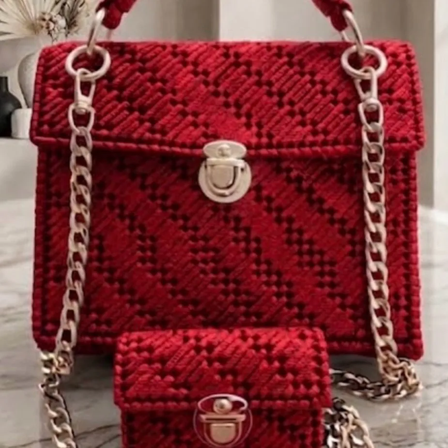Kit Bolsa de Crochê  em Tela Plástica com Fio Náutico - foto 2