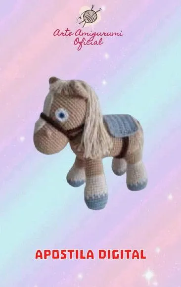 Receita Cavalo Percherón - Amigurumi - artesanato feito à mão por Arte Amigurumi Oficial