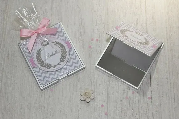 Lembrancinha Espelho - Chá de Bebe Personalizado - feito à mão por Mi Papelaria Criativa