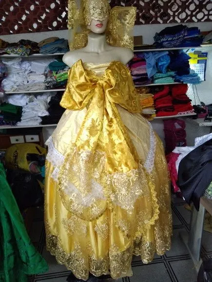 Roupa Oxum Dourada - artesanato feito à mão por Ateliê Ofatemi