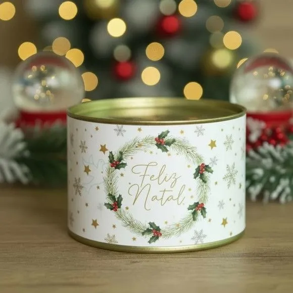 Tubo Lata - Natalina Personalizada - feito à mão por Mi Papelaria Criativa
