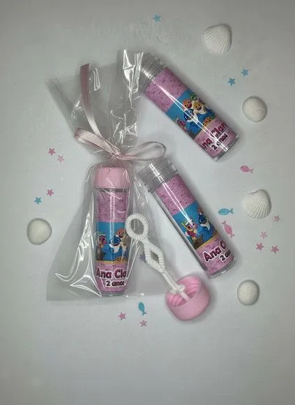 Bolha de Sabão - Baby Shark Personalizado - artesanato feito à mão por Mi Papelaria Criativa