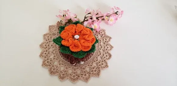 Sachê Porta Sabonete em Crochê Laranja - foto 3