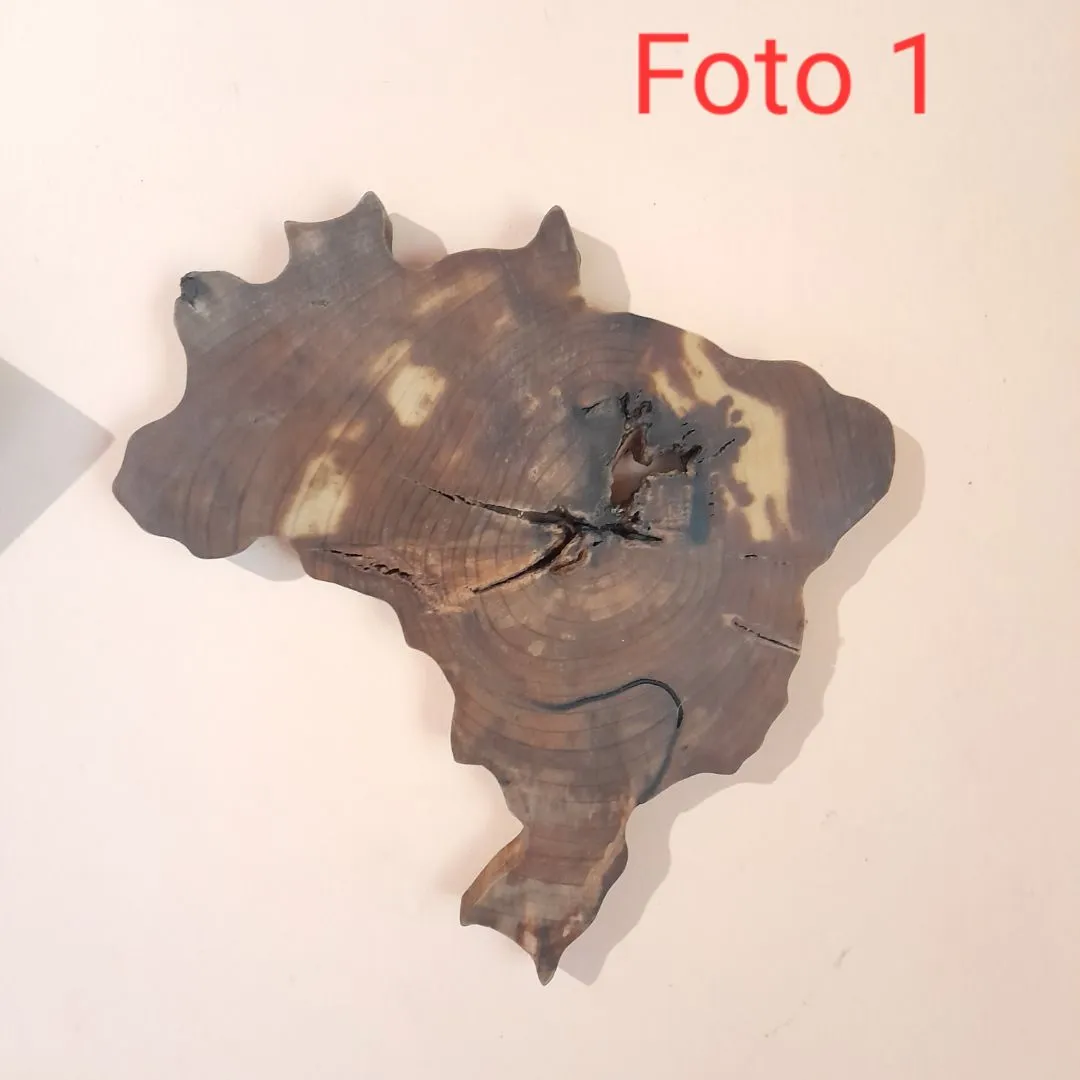 Mapa do Brasil em madeira - artesanato feito à mão por ArtePol