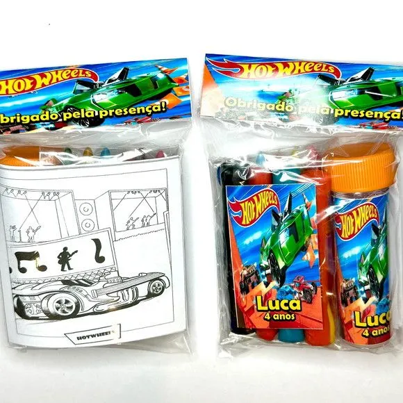 Kit Massinha + Giz + Bolha Hotwheels Personalizado - foto 2