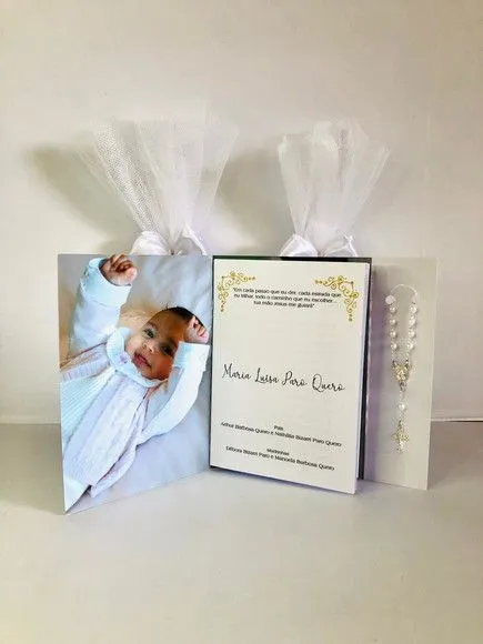 Livro de Orações Luxo com Foto para Batismo - foto 2