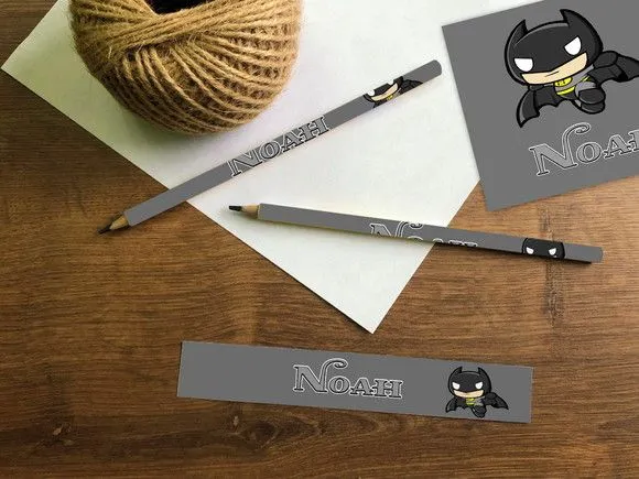 Lápis Batman Personalizado - feito à mão por Mi Papelaria Criativa