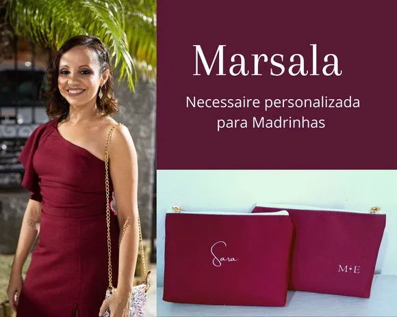 Necessaire personalizada - madrinhas Marsala - foto 2