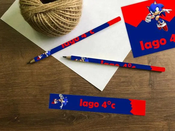 Lápis Sonic Personalizado - feito à mão por Mi Papelaria Criativa
