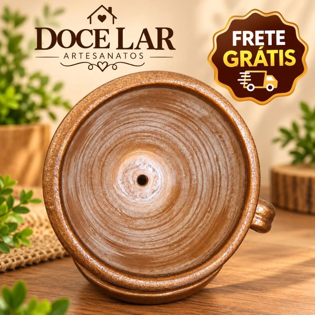 Vaso de Planta Tipo Xícara de Cerâmica Tamanho Grande Artesanal Girassol Ferro - foto 5