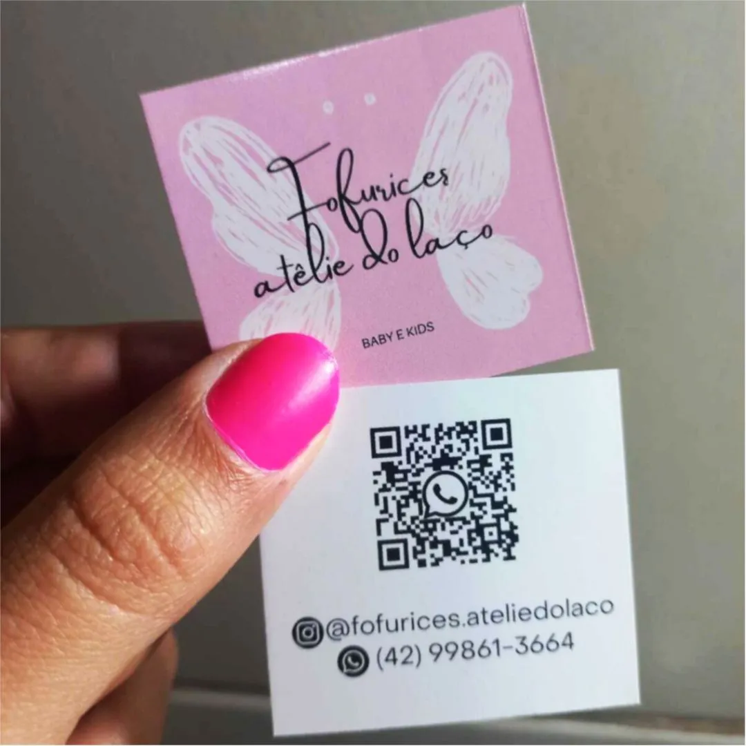 Mini Cartões de Visita Brilhosos Papel Couchê 250g Personalizados - foto 3