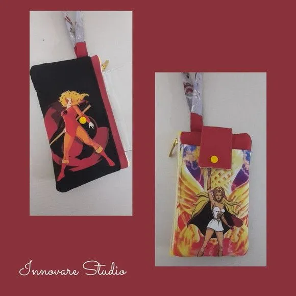 Porta Celular e documentos - 3 bolsos - artesanato feito à mão por Innovare Studio