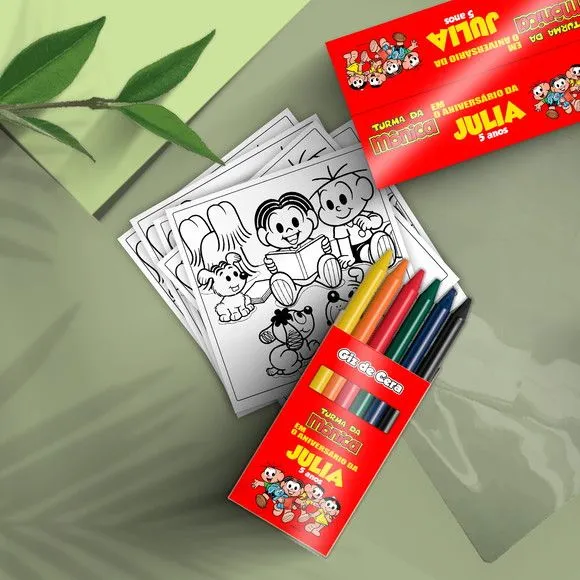 Kit Giz de Cera - Turma da Mônica Personalizado