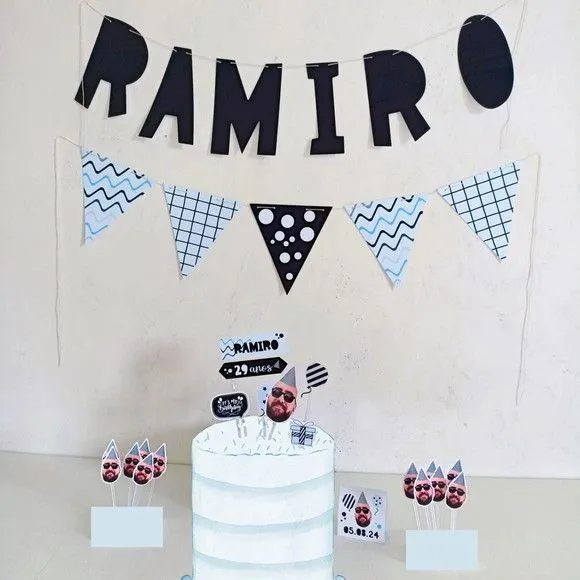 Kit Festa Masculino Personalizado Rostinho Só Um Bolinho