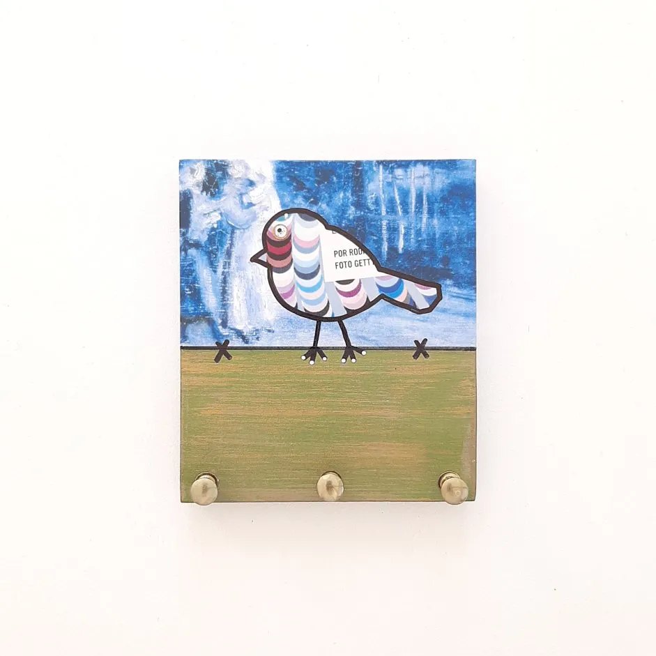 Porta Chave Passarinho - artesanato de Estudio Bananeira