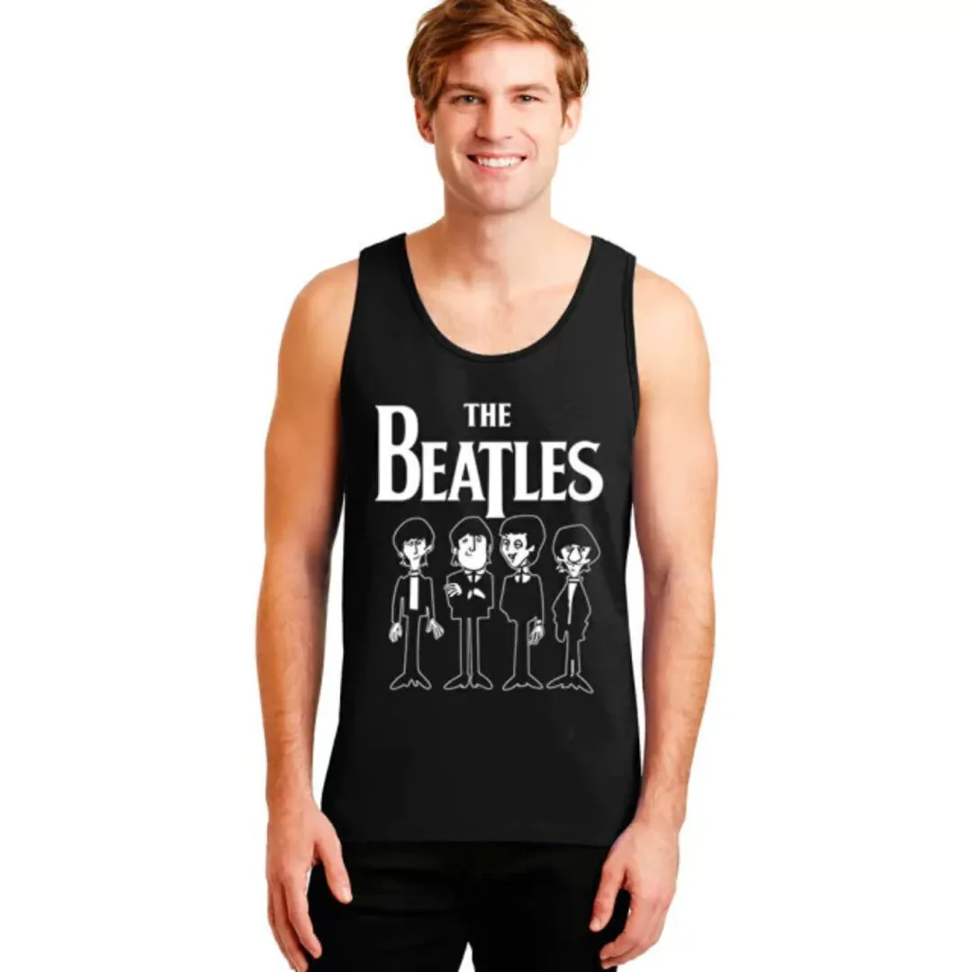 Camiseta regata Beatles, estampa desenho animado exclusiva, tamanhos unisex