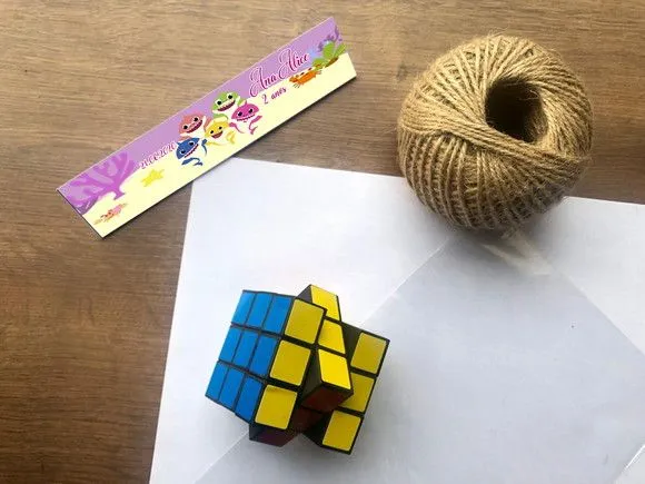 Cubo Mágico Baby Shark Personalizado - artesanato feito à mão por Mi Papelaria Criativa
