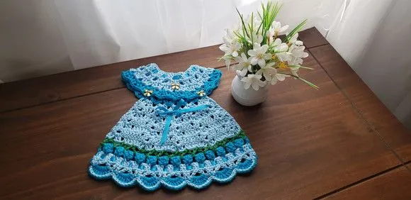 Puxador Forno Vestidinho Tulipas Turquesa / Azul Candy - foto 4