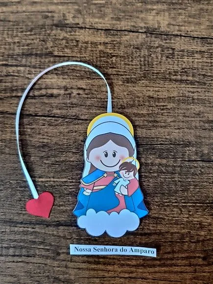 Marcador de Página 10 cm - Nossa Senhora do Amparo - artesanato de Emejhu Personalizados
