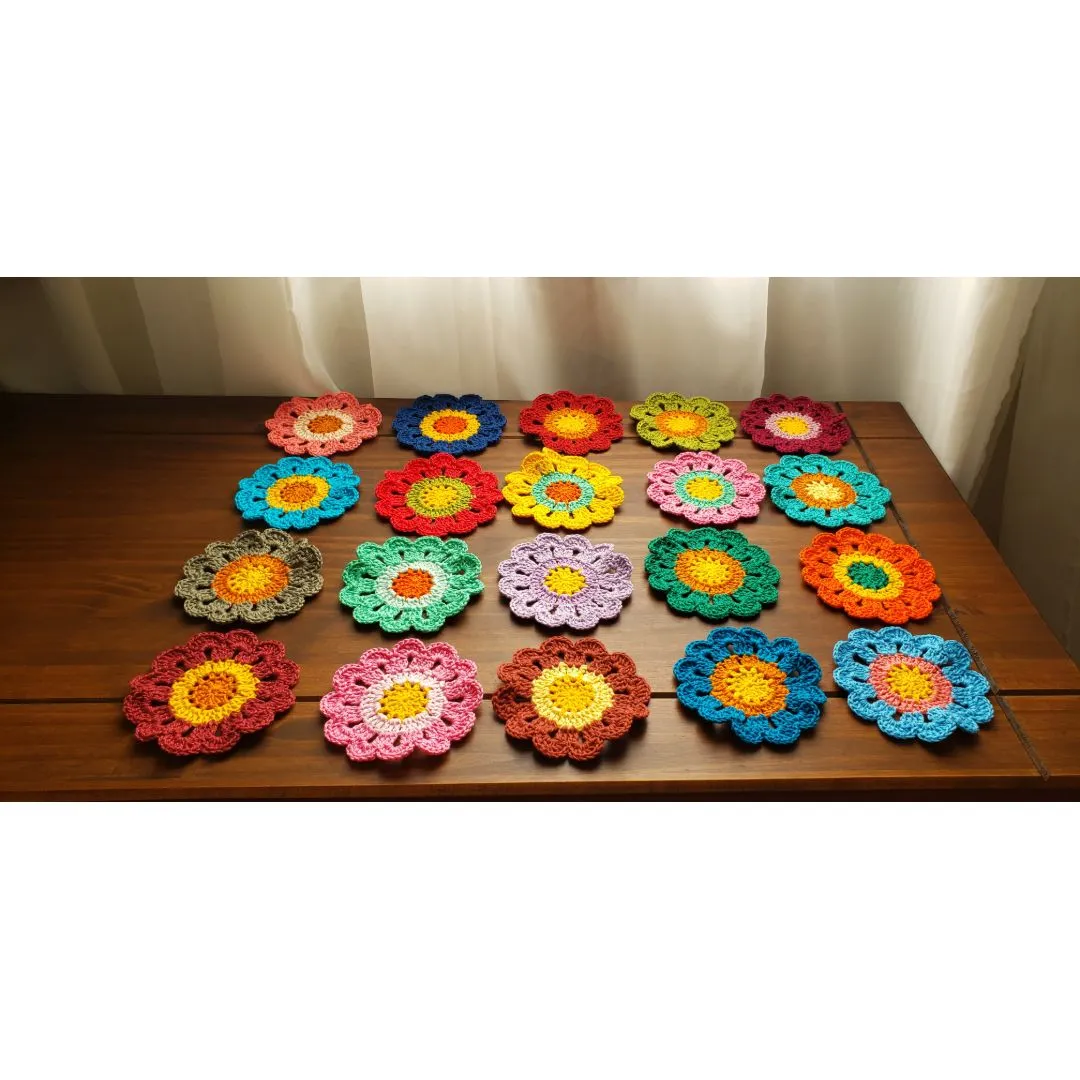 Flores Japonesas em Crochê para Customização (20 Unidades) - artesanato de Mari Crochê feito com carinho!