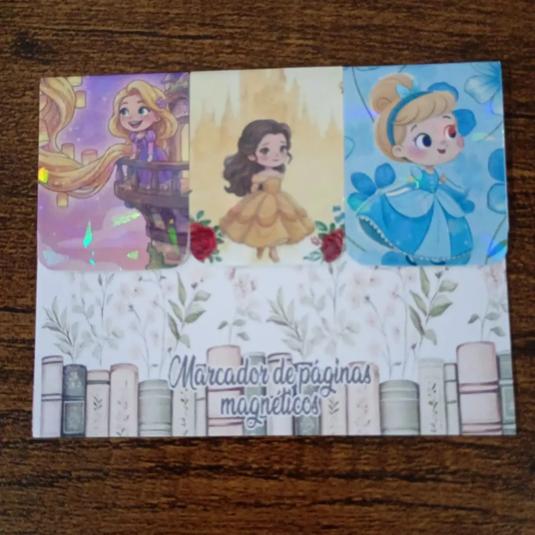 Marcador de Página Magnético Trio 5 - "Princesas" - artesanato de Emejhu Personalizados