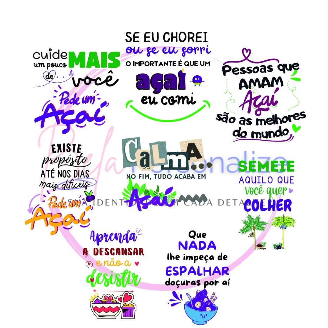 Frases Açai PNG Arte Digital - foto 3