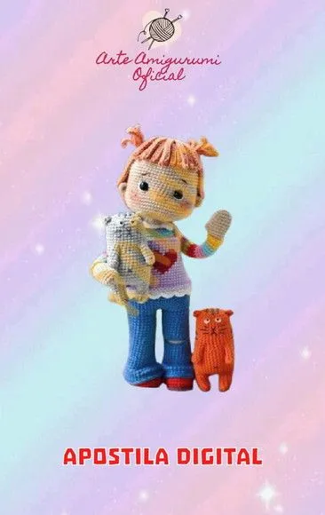 Receita Boneca e Gatinho - Amigurumi - artesanato feito à mão por Arte Amigurumi Oficial