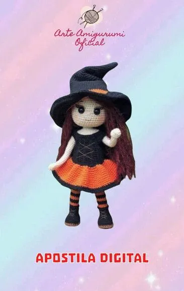 Receita Bruxa Phoebe Halloween Amigurumi - feito à mão por Arte Amigurumi Oficial