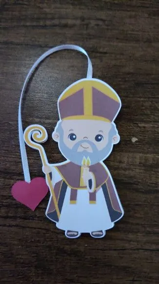 Marcador de Página 08 cm - São Brás Ni - artesanato de Emejhu Personalizados