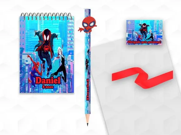Bloquinho com Aplique Aranha Verso Personalizado - artesanato feito à mão por creativitybynina