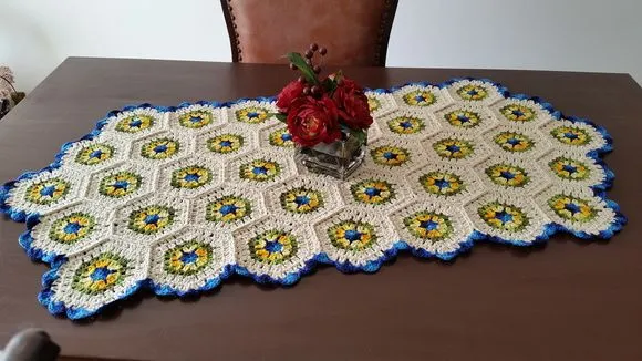Caminho de Mesa Sextavado Mesclado - foto 5