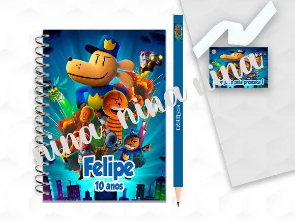 Bloquinho G+lapis Dog Men Personalizado - artesanato feito à mão por creativitybynina