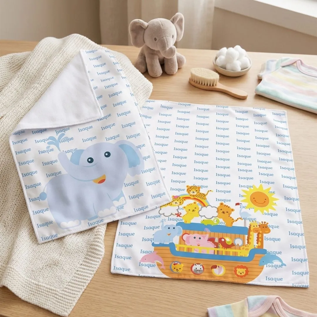 Kit 4 Paninhos de Boca Safari Baby Personalizados | Enxoval de Bebê - foto 7