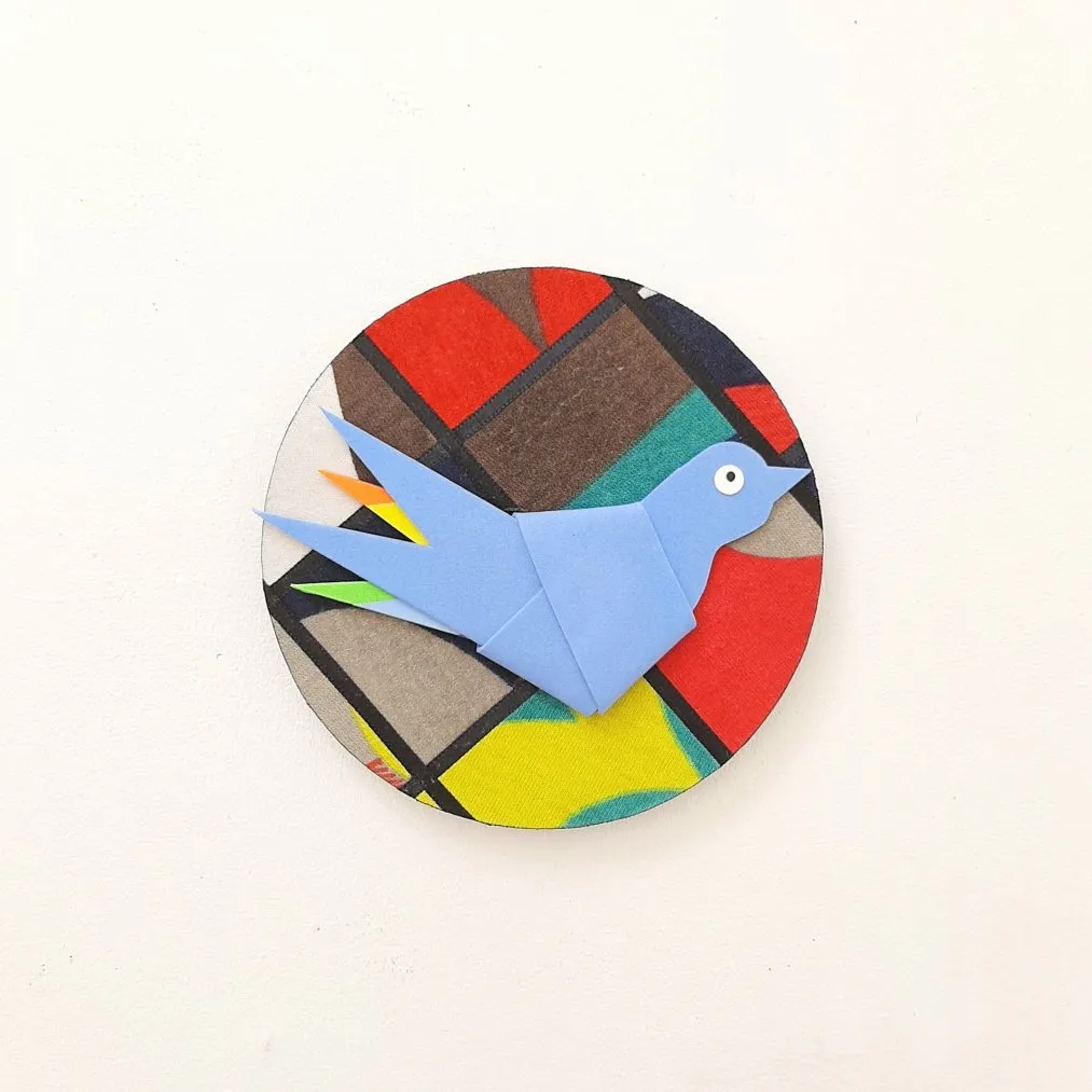 Enfeite Passarinho Azul - artesanato de Estudio Bananeira